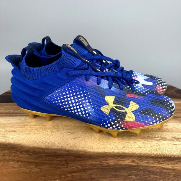 Under Armour Blur 2 MC Men's Size 11 Football Cleats USA Blue Gold 3027307-400 - Picture 1 of 7